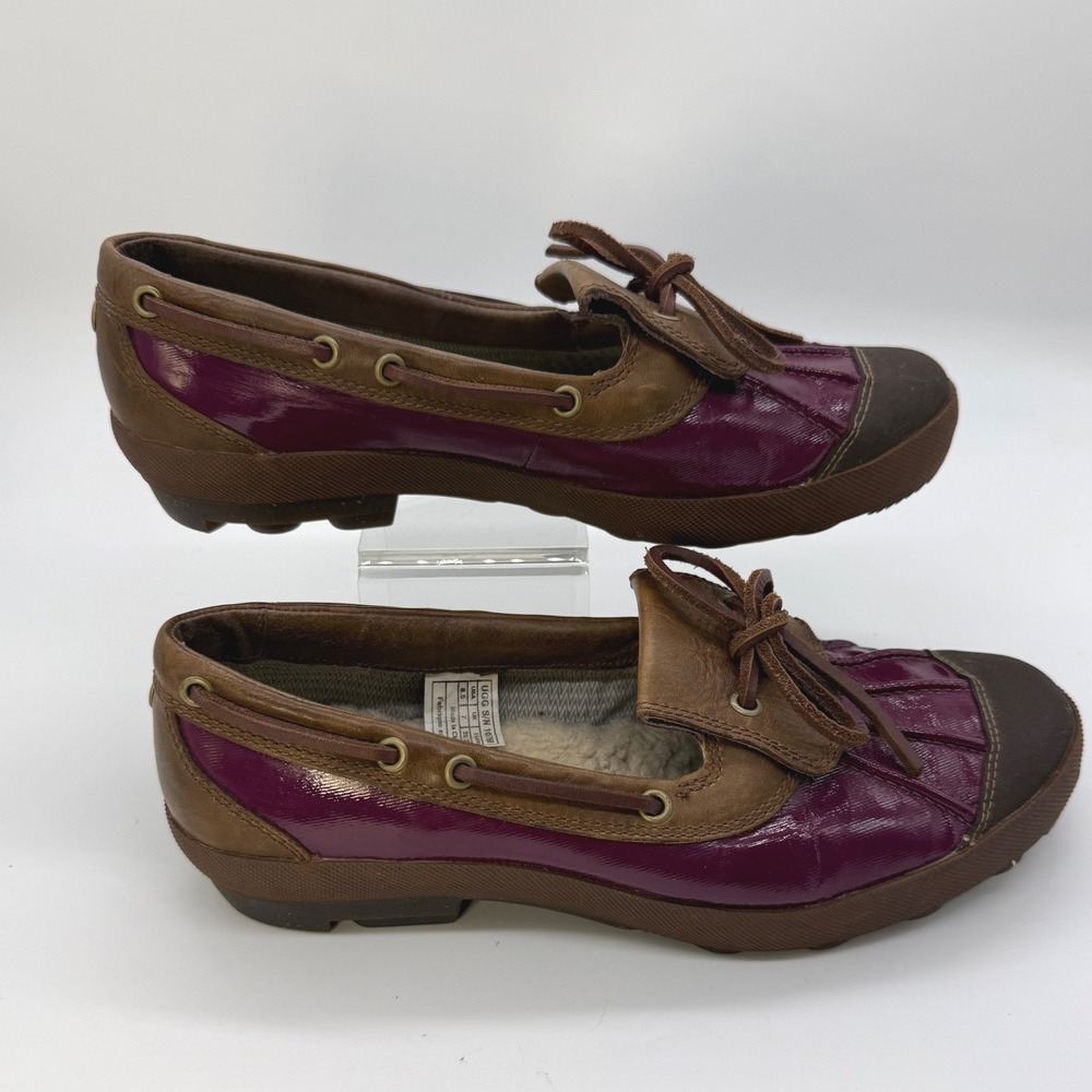 UGG Ashdale Slip-on Duck Rain Shoes Womens 8.5 Purple Brown Shearling Lined